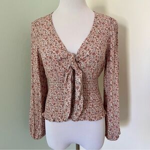 NWT American Eagle Women’s Tie Front Floral Top Size S